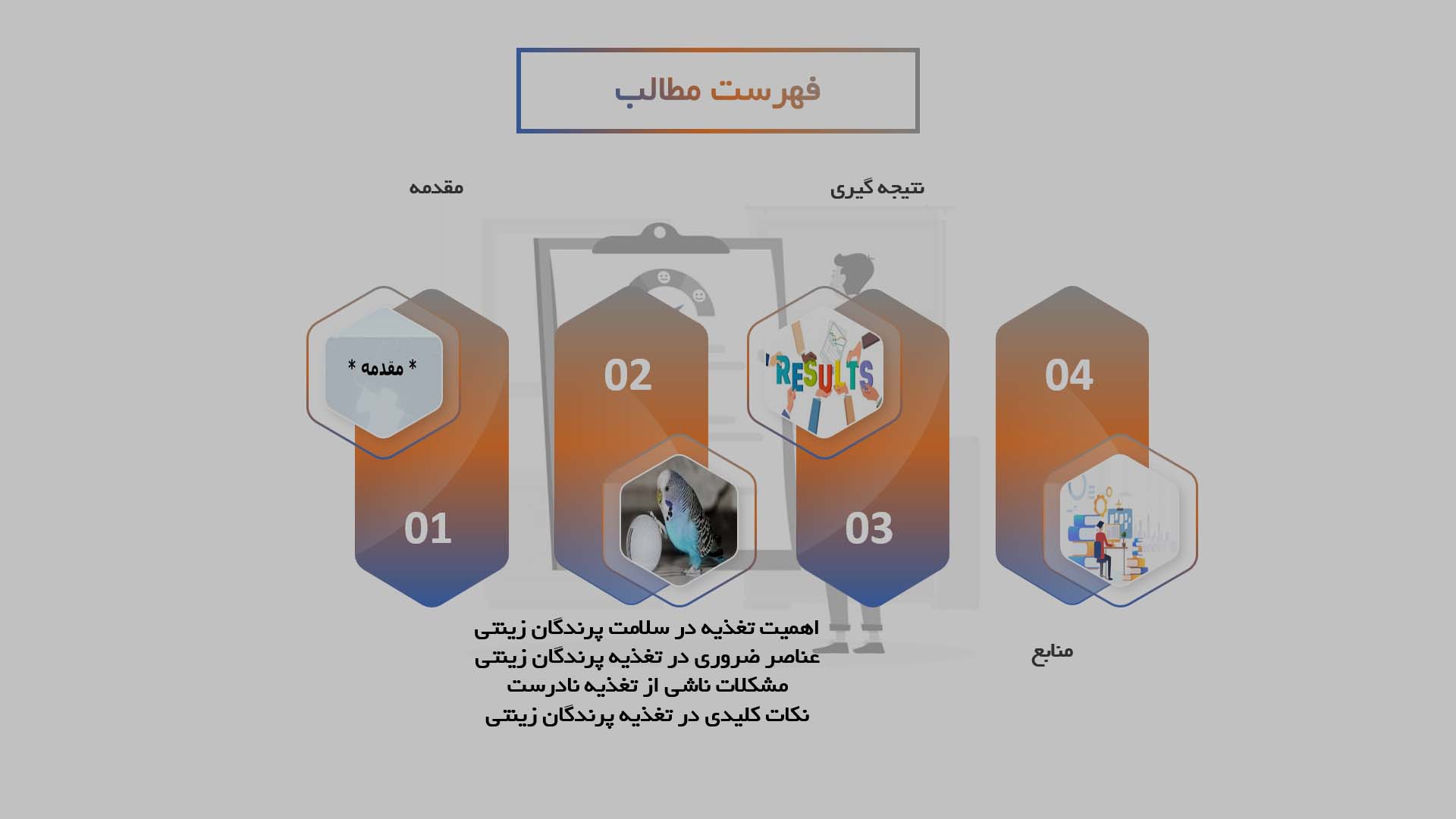 تحقیق در مورد تاثیر تغذیه بر سلامت پرندگان زینتی